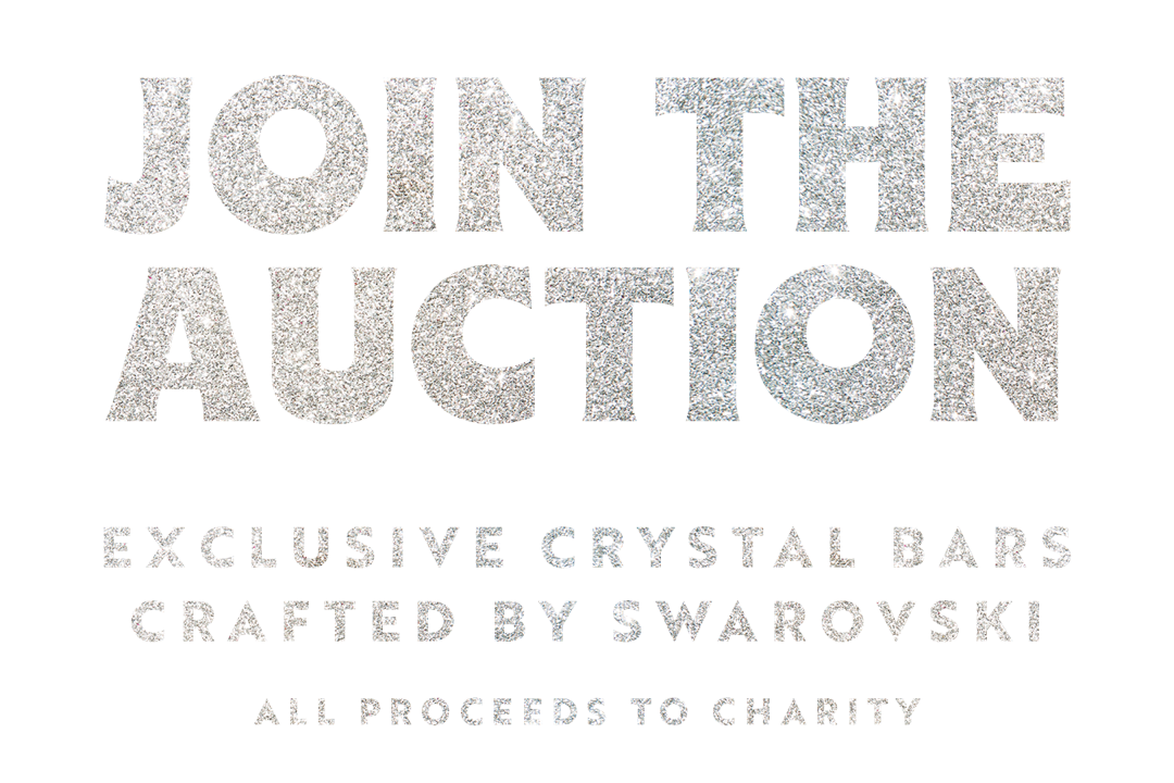 Join the auction. Toblerone crystal bars crafted by Swarovski.
